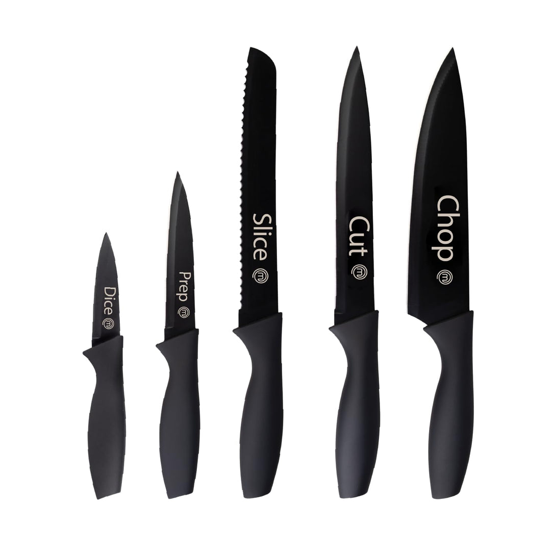 MasterChef Messer Set, Messerset mit Küchenmesser, Kochmesser, Brotmesser, Schälmesser & Allzweckmes
