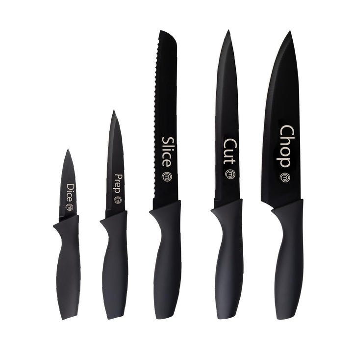 MasterChef Messer Set, Messerset mit Küchenmesser, Kochmesser, Brotmesser, Schälmesser & Allzweckmes