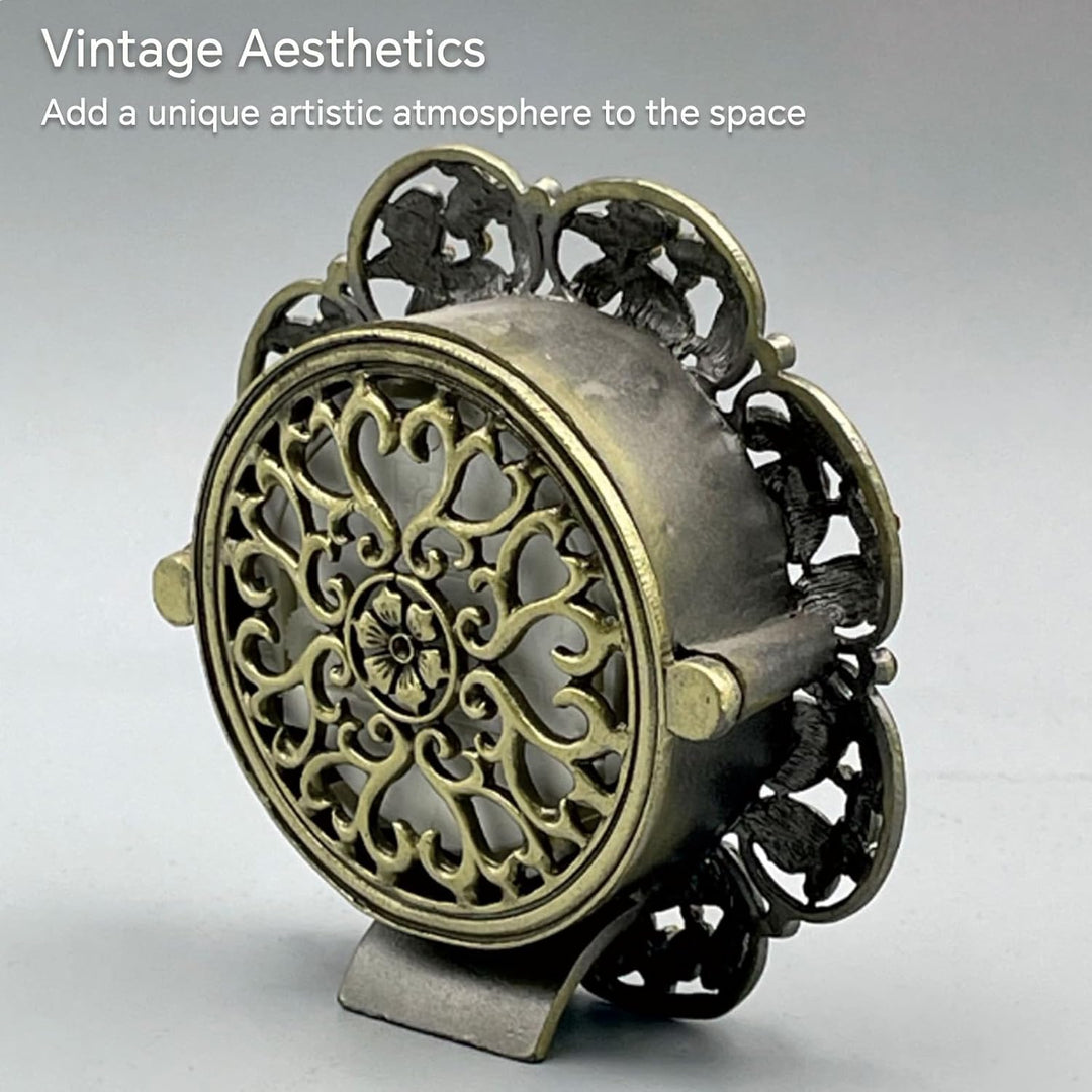 Blume Emaille Tischuhr, Vintage Grün Schmetterling Dekorative Uhr, Vintage Desktop Ornament, Mini Bl