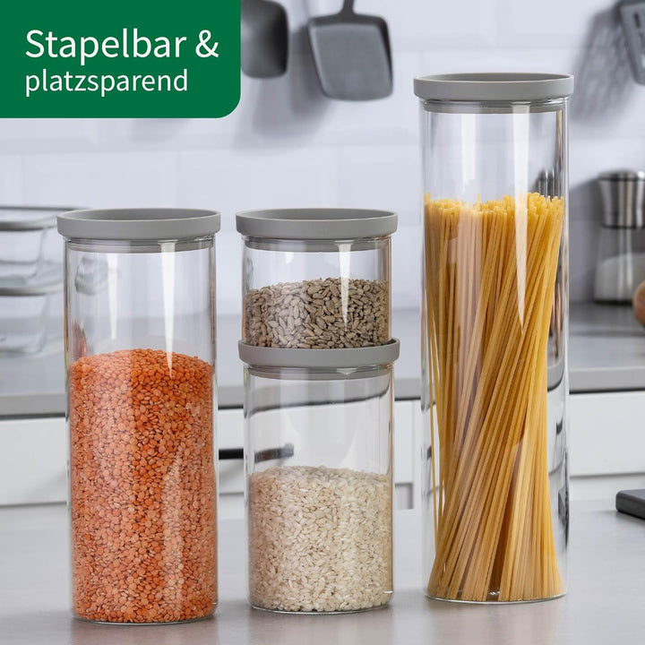 FACKELMANN Chefkoch trifft Vorratsbehälter mit Glasdeckel – 2 L, Borosilikatglas, luftdicht & stapel