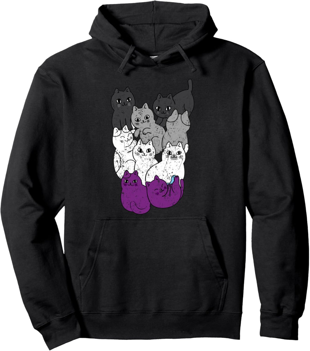 Asexuel Katzen Schwul Homo Outfit LGBT Gay Homosexualität Pullover Hoodie
