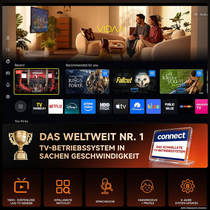 4K Smart Beamer mit VIDAA, kompatibel mit Netflix-App, Dolby Audio & HDR10+ | KOGATA Original AirPla