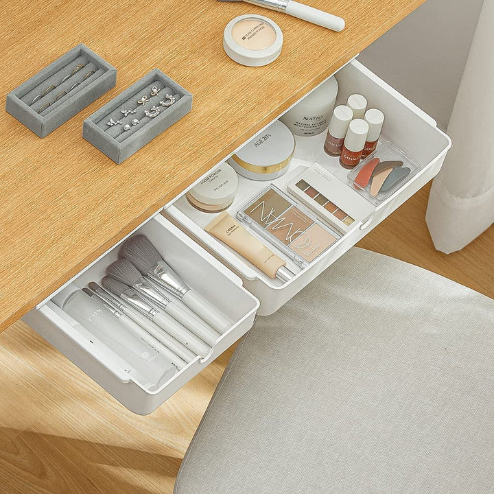 FRETONBA Schublade unter Schreibtisch, 2 Stück Schubladen Organizer Aufbewahrungsbox, Selbstklebende