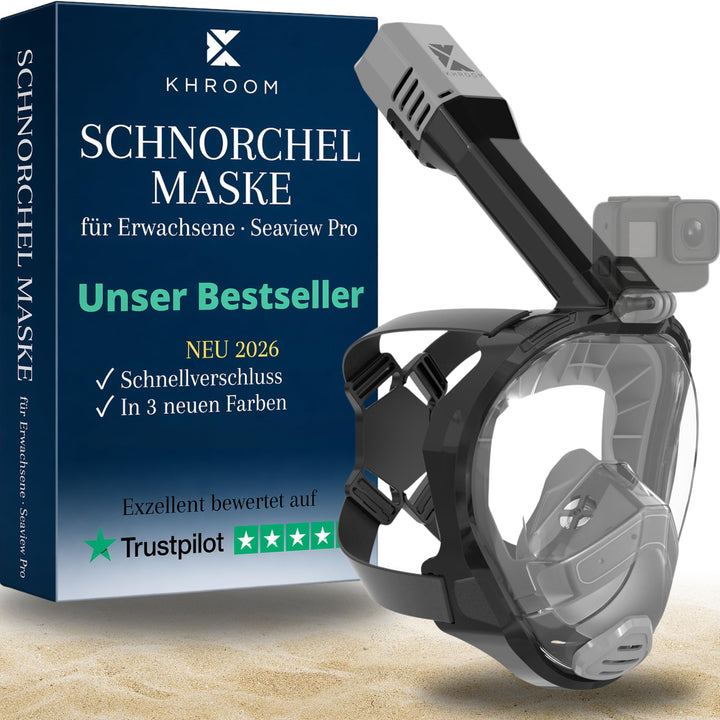 Khroom Schnorchelmaske Erwachsene Vollmaske | Unsere Beste CO2 sichere Tauchermaske Seaview Pro zum