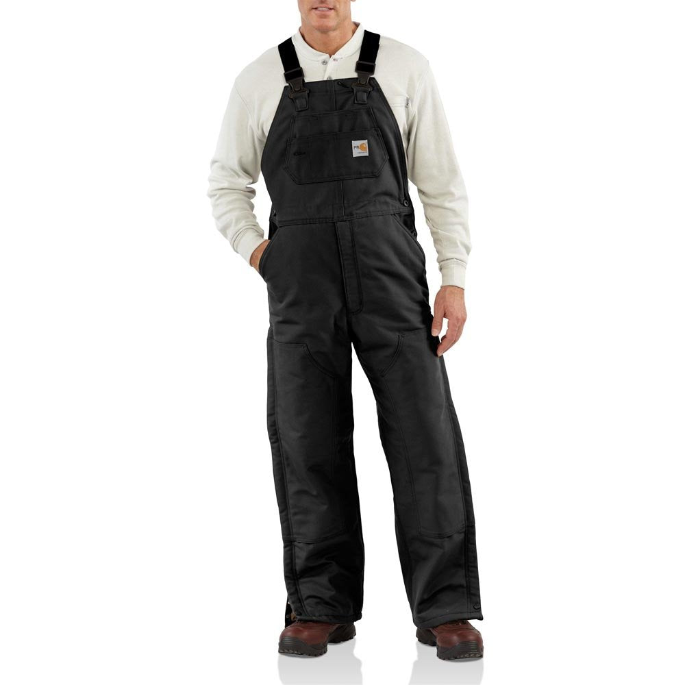 Carhartt Herren Flame Resistant Loose Fit Duck Insulated Bib Overall Overalls (1er Pack) S Schwarz,