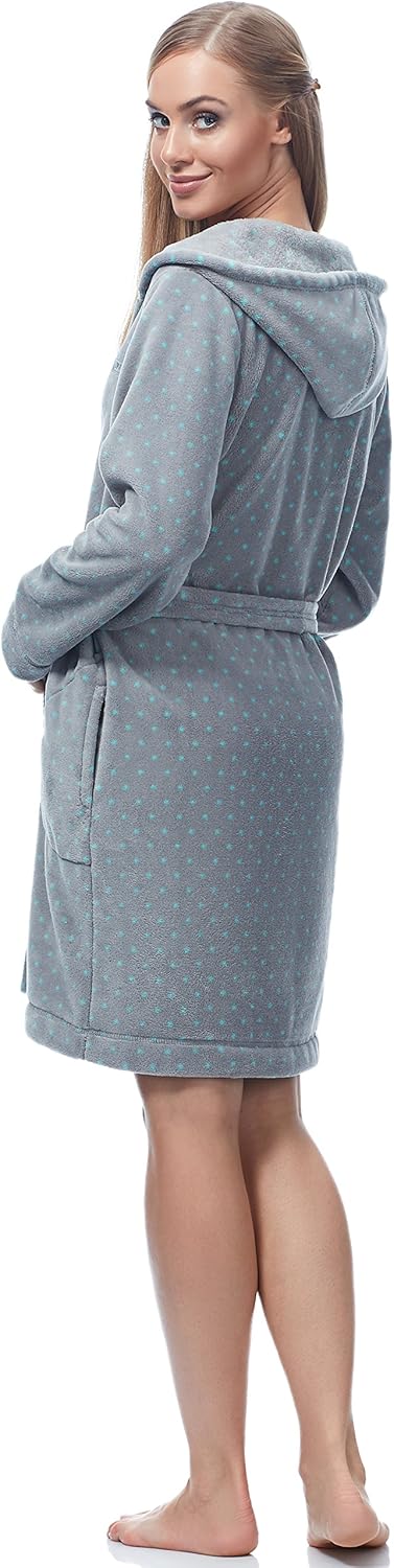 L&L-ZPPR 7119 Frottier Damen Soft Langarm Bademantel Reissverschluss Hausmantel Bademantel mit Kapuz