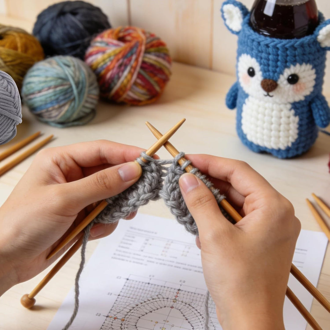 Hoypeyfiy Häkelset für Anfänger, enthält runde Korbmuster und Anleitungen, komplettes Set mit Häkeln