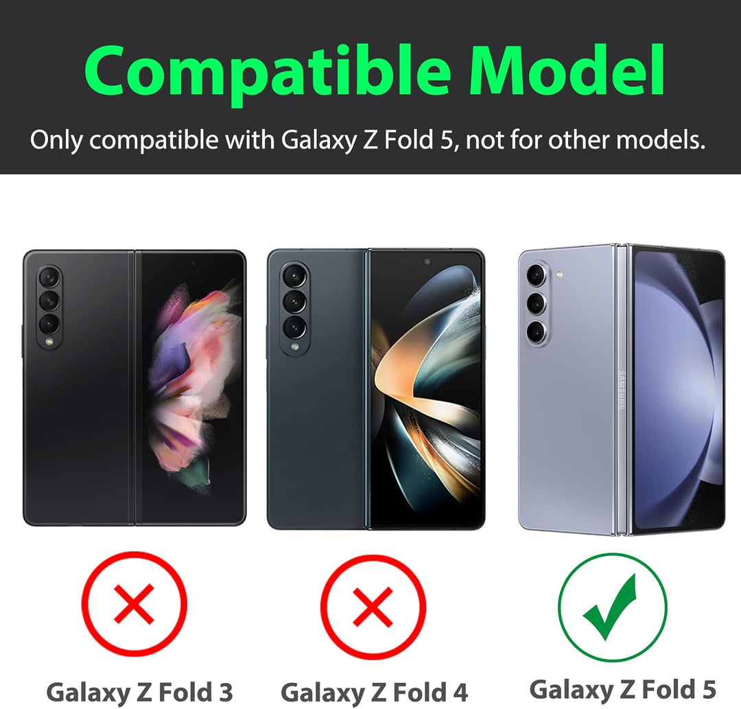 Miimall Lederhülle Kompatibel mit Samsung Galaxy Z Fold 5 Hülle mit S Pen + Stifthalter, Stossfest P
