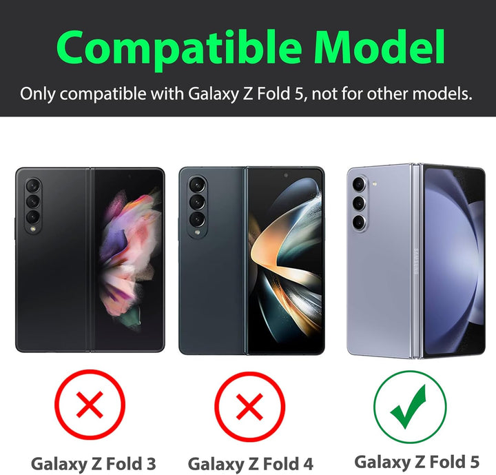 Miimall Lederhülle Kompatibel mit Samsung Galaxy Z Fold 5 Hülle mit S Pen + Stifthalter, Stossfest P