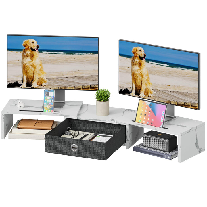 Monitor ErhöHung Schreibtisch, Monitorständer mit Schublade BildschirmerhöHung 2 Monitore Monitor St