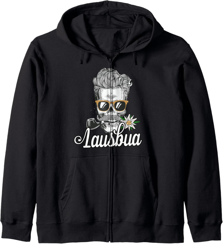 Lausbua T-Shirt Totenkopf Bayern Trachtenshirt Lausbub Kapuzenjacke