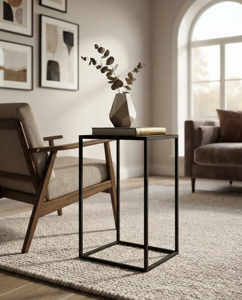 Metall Blumenständer Ständer für Blumentopf Modernes Loft Industriell Plant Stand (Schwarz), Schwarz