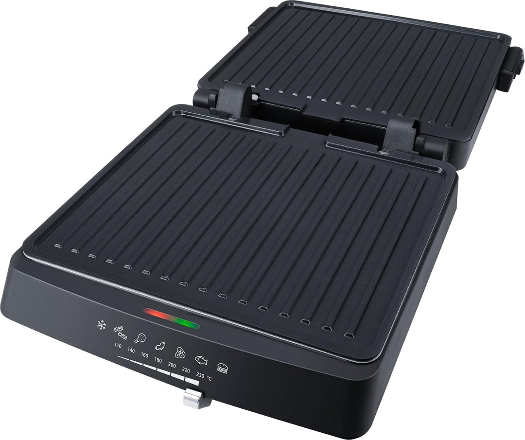 Steba FG 75 Panini-, Kontakt- und Tischgrill | PFAS-freie Grillplatten 27 x 24 cm, Betriebs- &amp; Tempe