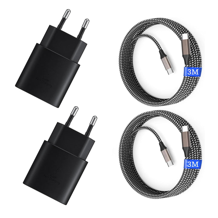 USB C Ladegerät 25W, USB C Ladekabel, 2er Pack Schnellladegerät mit 1,8M Ladekabel, Super Fast Charg