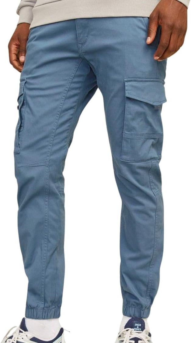 JACK & JONES Herren Jpstpaul Jjflake Cargo Noos Cargohose 27W / 32L Blau, 27W / 32L Blau