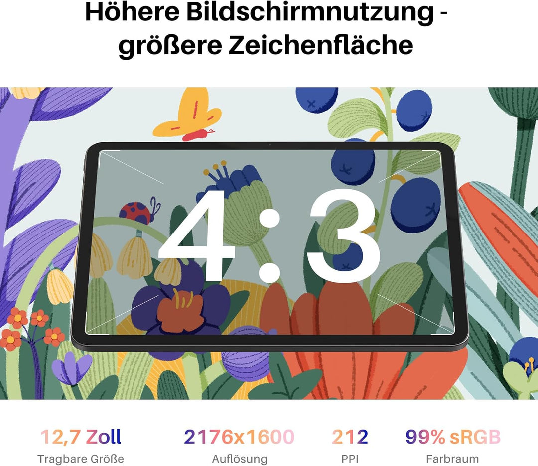 HUION Kamvas Slate 13 Grafiktablett mit Display ohne PC, 12,7-Zoll-Standalone-Zeichentablett mit 2K-