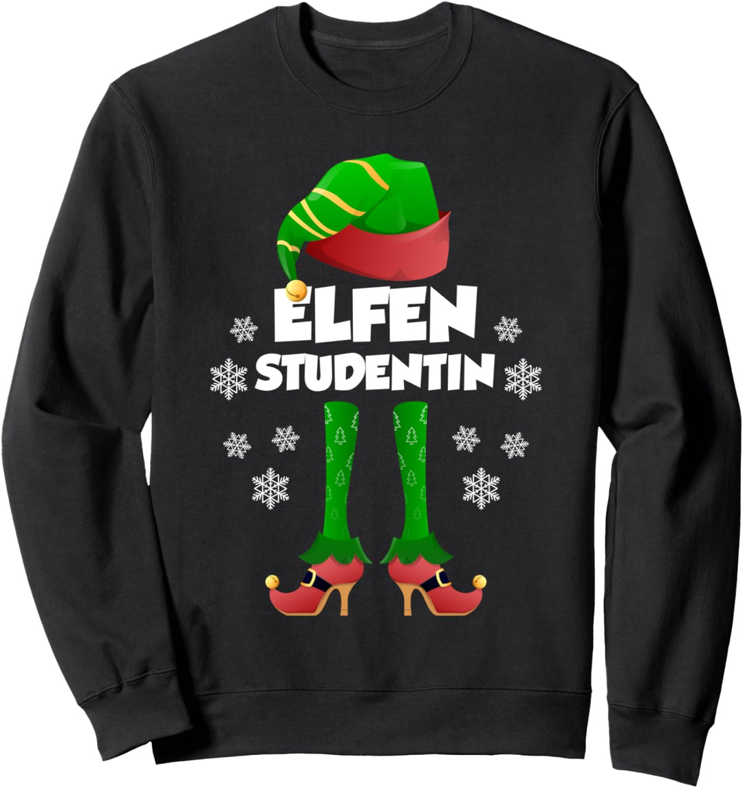 Studentin Elfe Familien Outfit Weihnachten Weihnachtself Sweatshirt