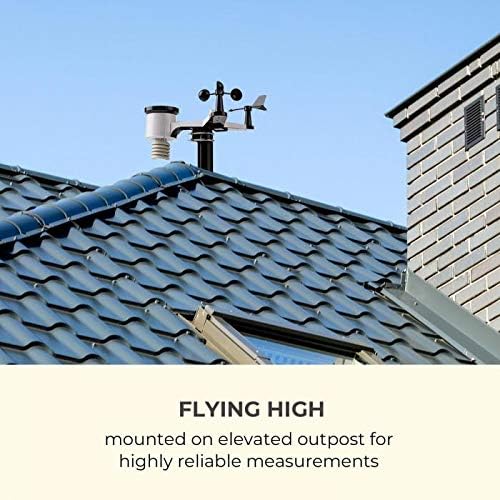Waldbeck Halley Profi-Wetterstation - 6-in-1, 6 Messungen auf einen Blick, In- und Outdoor-Station,