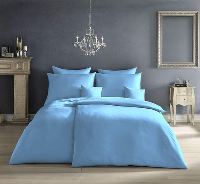 Fleuresse Colours Bettwäsche, Uni-Mako-Satin, himmelblau, 155 x 220 cm Mittelblau 155/220 Uni, Mitte