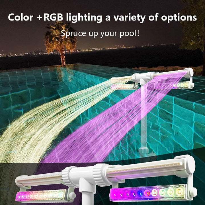 Pool Springbrunnen mit Dual-Spray, Einstellbarer Wasserfall für Pool | Für den Pool, Wasserspiel