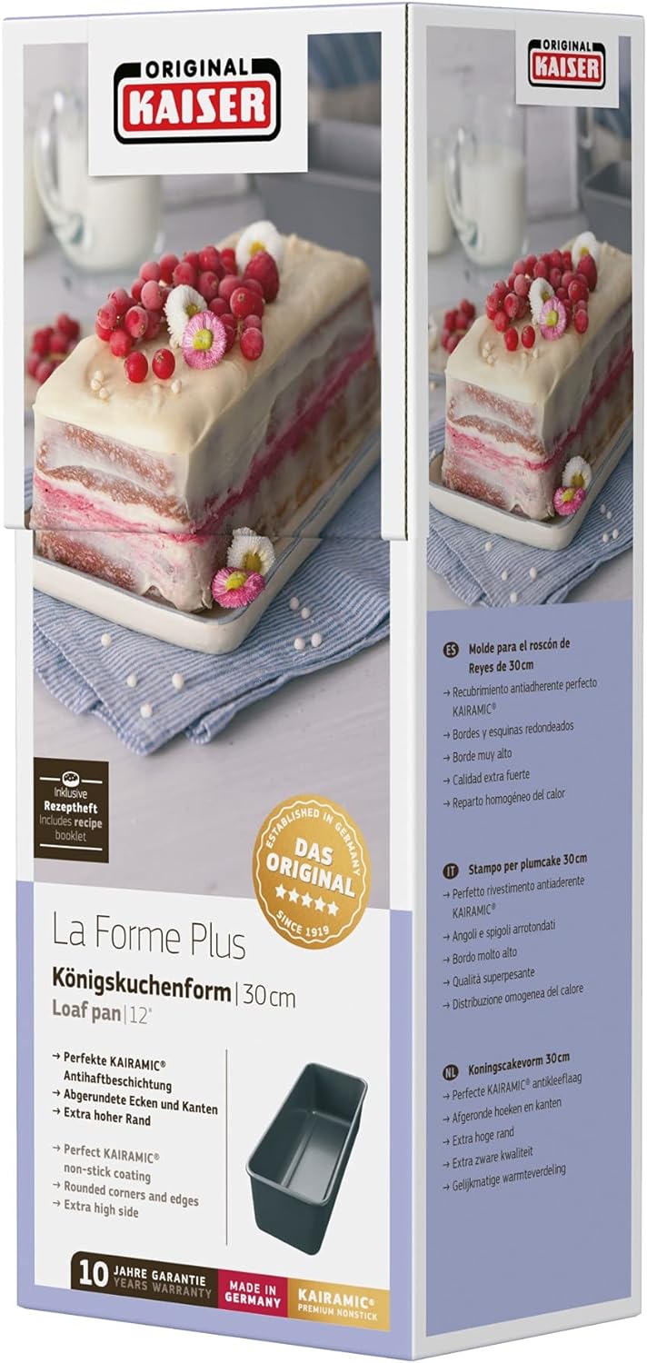 Original Kaiser La Forme Plus Backform Kastenform 30 x 11 cm, Brotbackform beschichtet, Emailleboden