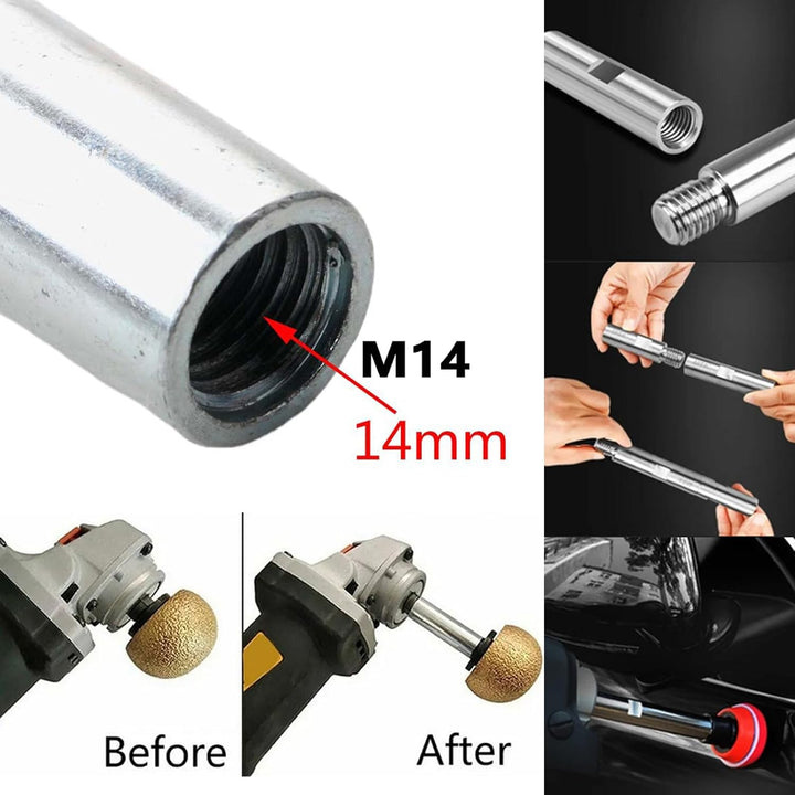 3 Stück Winkelschleifer Verlängerung, M14 Polisher Verlängerung Schaft Set Edelstahl M14 Winkelschle