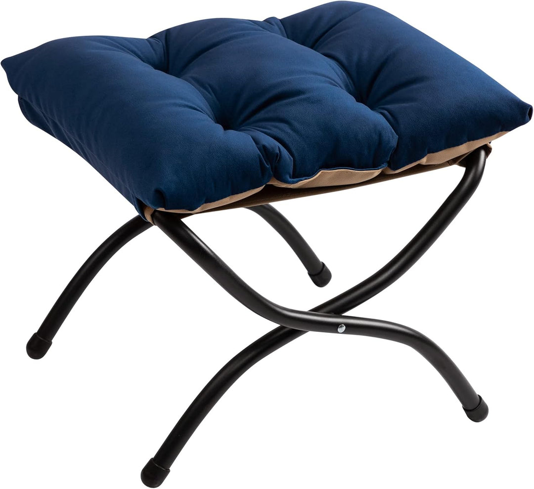 HollyHOME Fusshocker Fussstütze Klapphocker, Faltbar Sitzhocker mit Metallbeinen, Abnehmbar Gepolste