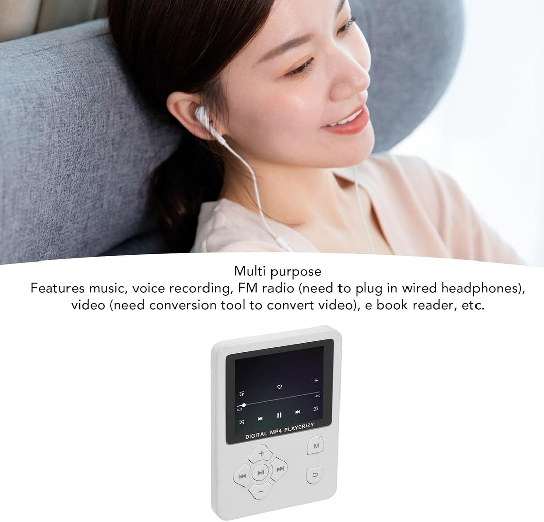 MP3-Player mit Bluetooth, HiFi Lossless Sound Tragbarer Musik-Player MP3 MP4-Player mit Ohrhörer, Di