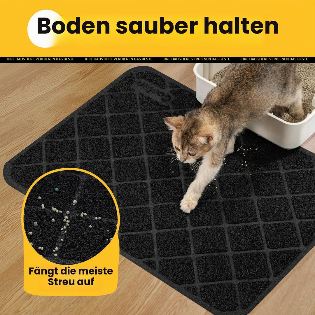 Conlun Katzenklo Matte Katzenstreu , 119 x 89 cm Vorleger, Gitter Netz Streukontrolle Design Unterle