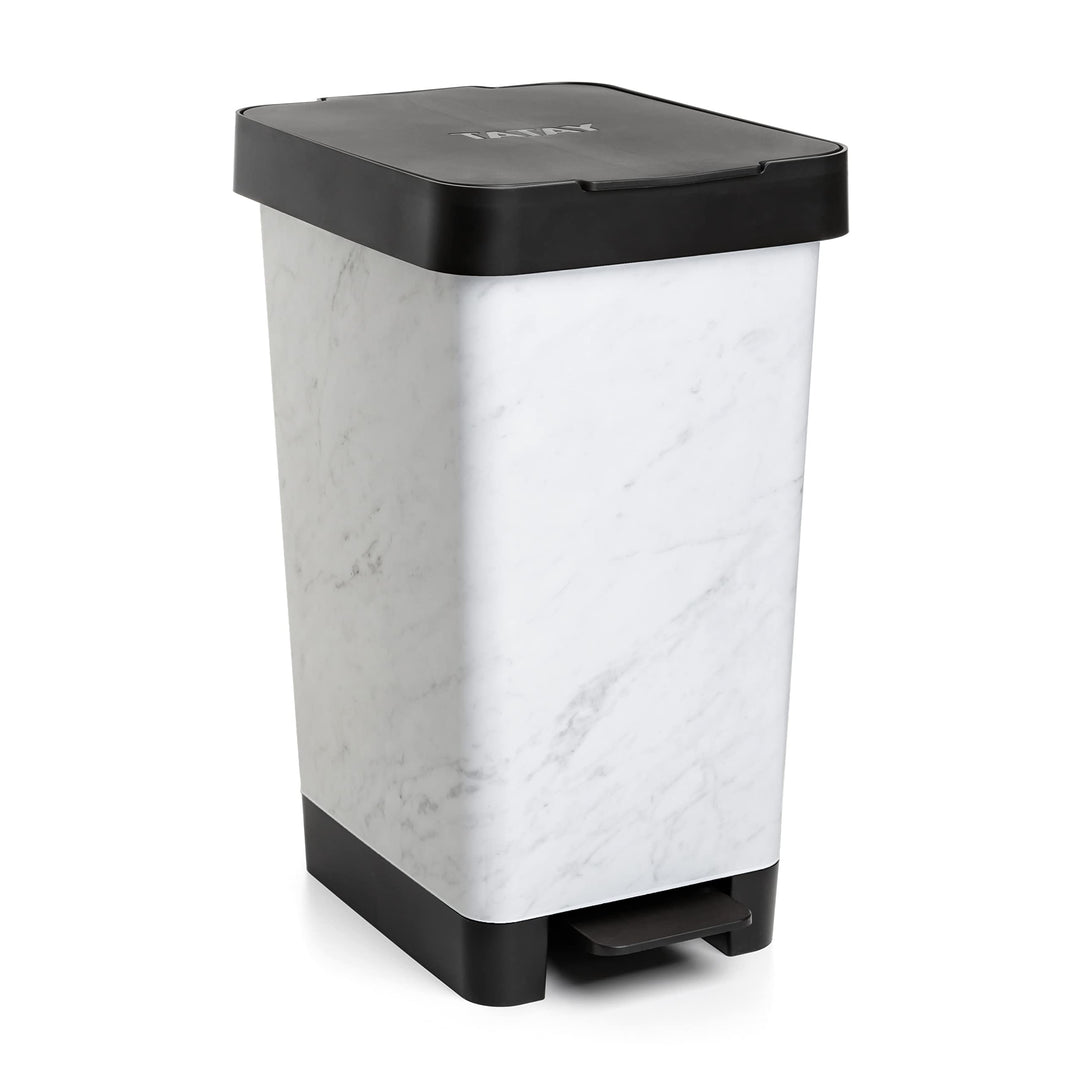 TATAY Mülleimer Küche Smart, 25L Fassungsvermögen, Einziehbares Pedal, Polypropylen, BPA-frei, 30L M