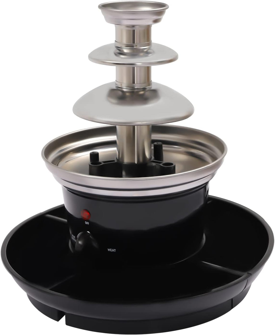 3 Etagen Schokobrunnen, 40W Elektrische Schokoladenfondue Set, Dreifach Schokoladenbrunnen Maschine,