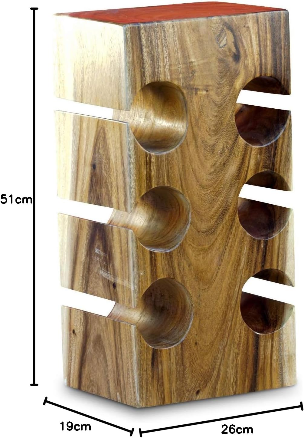 Kinaree Holz Weinregal und Beistelltisch - 51cm Flaschenhalter - Blumenständer mit Flaschenhalterung