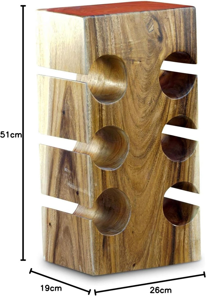 Kinaree Holz Weinregal und Beistelltisch - 51cm Flaschenhalter - Blumenständer mit Flaschenhalterung