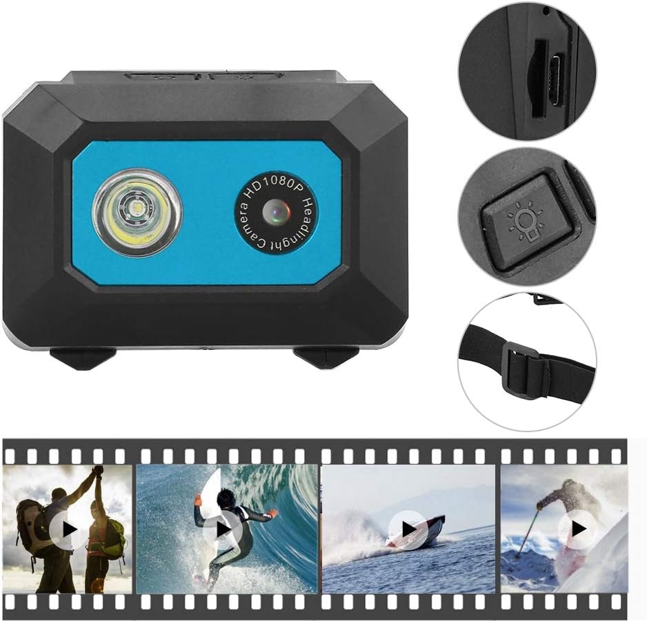 KIMISS Super HD 1080P DV Sportkamera, am Kopf montierter Action Video Camcorder, DVR Recorder Kopfka