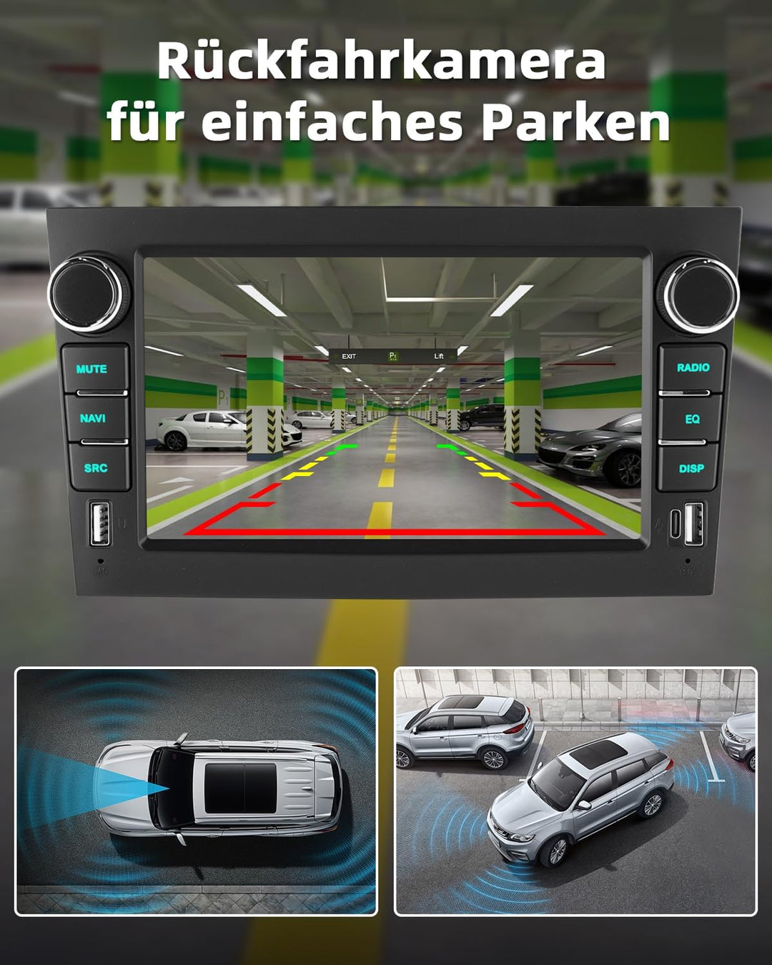 ESSGOO 4+64G Wireless Autoradio Android 14 mit Carplay und Android Auto Für Opel Corsa C/D Zafira B