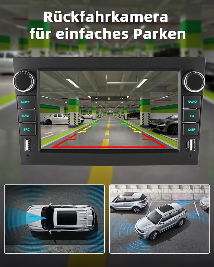 ESSGOO 4+64G Wireless Autoradio Android 14 mit Carplay und Android Auto Für Opel Corsa C/D Zafira B