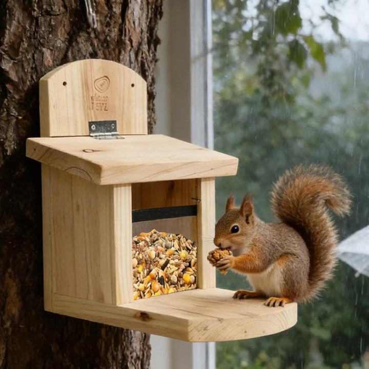 Eichhörnchen-Futterhaus | Futterhaus mit Ausgabesystem - Nagefestes Dach Eichhörnchen Futterspender