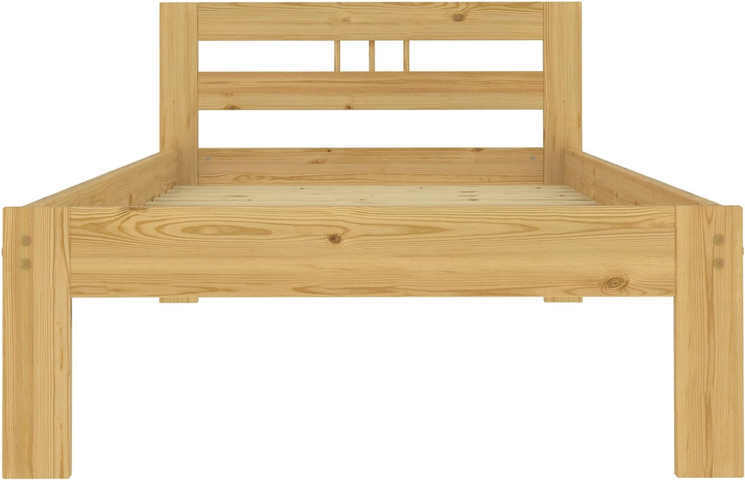 Erst-Holz® Einzelbett Kieferbett Natur 90x200 Massivholz Jugendbett Futonbett Rollrost Matratze 60.6