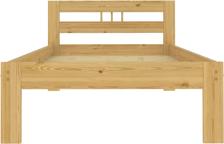 Erst-Holz® Einzelbett Kieferbett Natur 90x200 Massivholz Jugendbett Futonbett Rollrost Matratze 60.6
