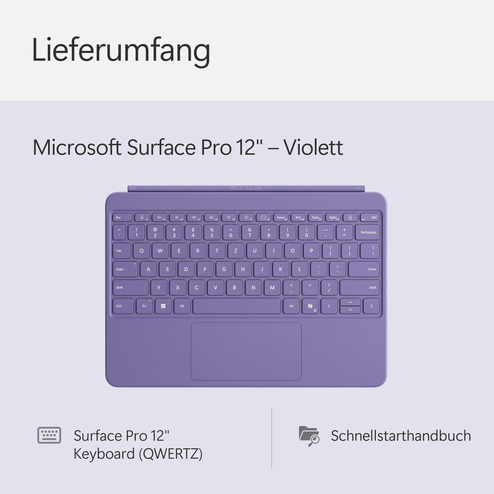 Microsoft Surface Pro 12" Keyboard | kompatibel mit Surface Pro 12" | QWERTZ | Violett Keyboard Viol