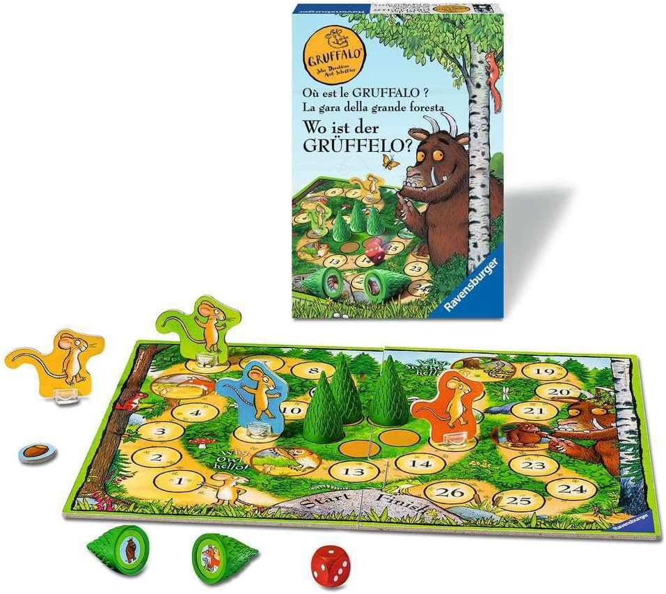 Ravensburger Kinderspiele - 20833 - Wo ist der Grüffelo? - Brettspiel für 2-4 Grüffelo-Fans ab 4 Jah