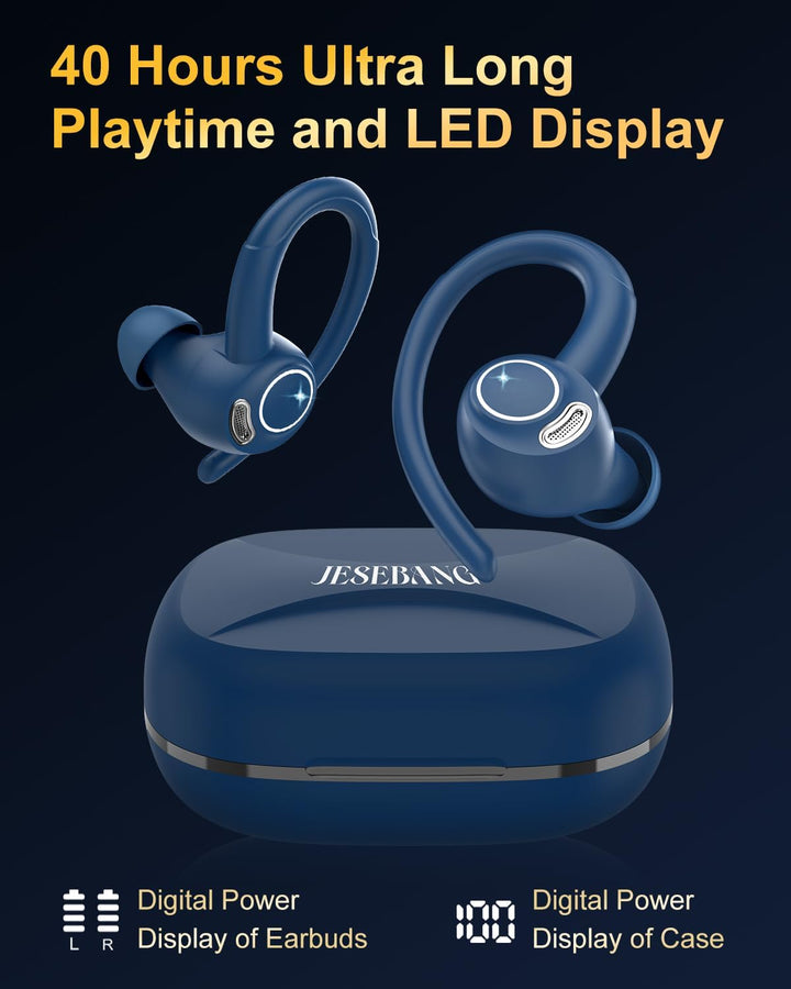 Bluetooth Kopfhörer Sport, in Ear Kopfhörer Kabellos Bluetooth 5.3 mit HD Mic, Herausragender Sound,