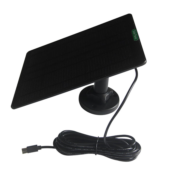 Solarpanel für Überwachungskamera 5W, ETFE Outdoor Solarladegerät mit Micro-USB/Type-C DC, kompatibe