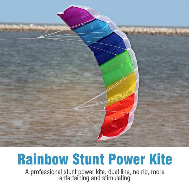 1,4 mt / 2 mt / 2,7 mt Regenbogen Farbe Dual Line Stunt Power Sport Drachen Fliegen Werkzeuge Outdoo