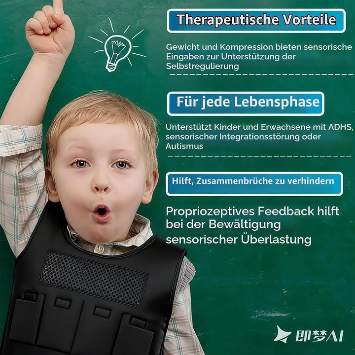 NEWFUN Gewichtsweste kinder adhs,Gewichtsweste für ABR Hyperstimulation Autismus, ADHD, SPD SI-Störu