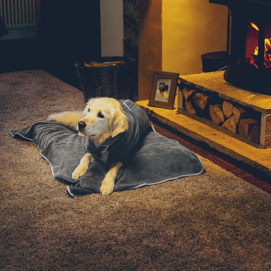 Lucky Paws® Hundebademantel – doppellagiger, Ultra-absorbierender & luxuriös weicher Bademantel Hund