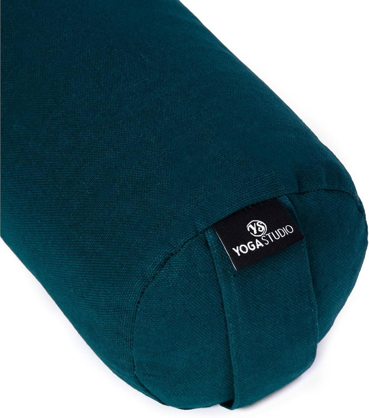 Yoga Studio Bio-Buchweizen-Mini-Nackenrolle, perfekt für Yoga und Rückendehnung, 32 x 12 cm Blaugrün