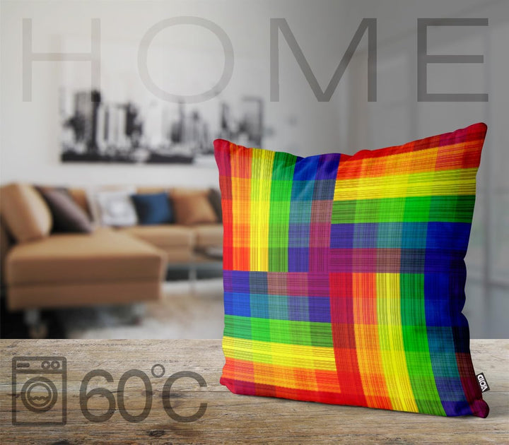 VOID Regenbogen Pride Muster Kissenbezug Kissenhülle Polyester wasserfest Outdoor Indoor, Kissen Grö