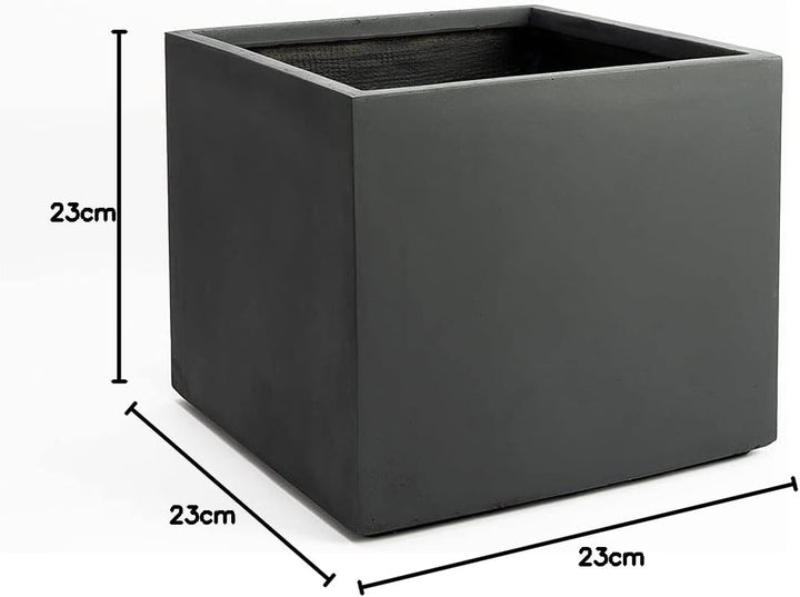 Pflanzwerk® Pflanzkübel Cube Anthrazit 23x23x23cm *Frostbeständiger Blumenkübel* *UV-Schutz* *Qualit