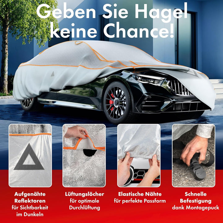 Walser Premium Hagelschutz Abdeckplane Auto, Auto Hagelschutzplane EPE mit UV-Schutz, 100% wasserdic